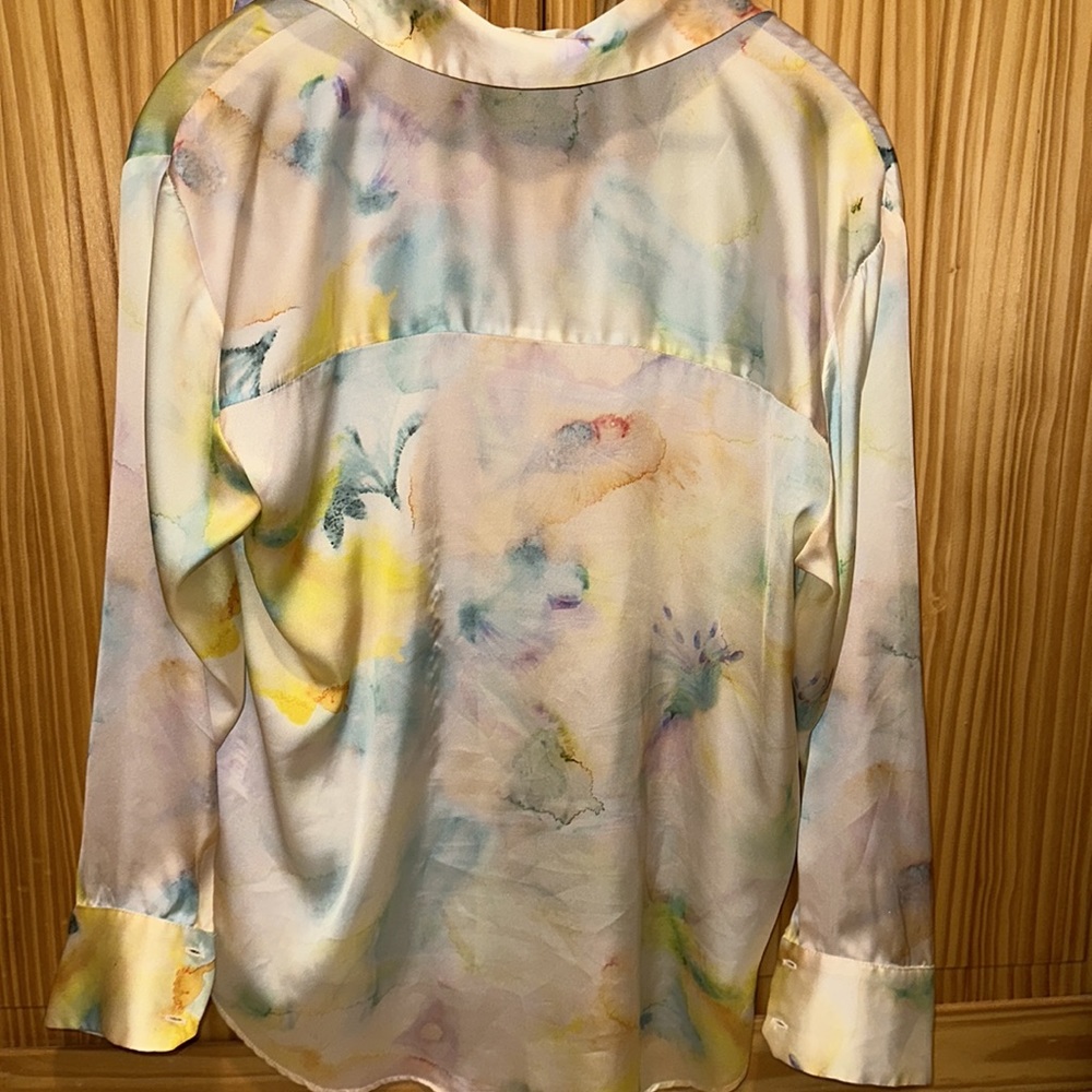 Zara Multi-Colored Button Down Blouse - image 6